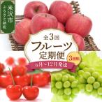 ふるさと納税 米沢市 【先行受付】 令和8年産 旬のフルーツ 3回 定期便 さくらんぼ ぶどう りんご