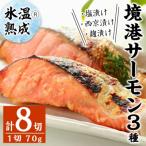 ふるさと納税 境港市 氷温熟成 境港サーモン3種セット(8切)