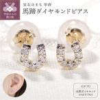K10YG 馬蹄ダイヤモンドピアス Fpe002