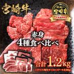 宮崎牛 赤身4種食べ比べ 計1.2kg