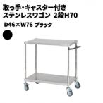 取っ手 キャスター付きステンレスワゴン2段H70