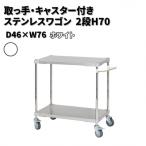 取っ手 キャスター付きステンレスワゴン2段H70