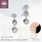 Pt900 ダイヤモンド ラインピアス Fpe004