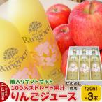りんごストレート果汁 瓶入り 720ml×3本 セット
