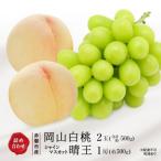 詰合せ 桃 ぶどう 岡山白桃 2玉