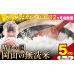 ふるさと納税 矢掛町 【12ヶ月定期便】晴れの国岡山の無洗米 5kg《申し込み翌月から発送》