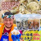 三陸山田産 剥き 牡蠣 800gと ホタテ 10個のセット