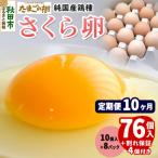 定期便10回 純 鶏種 卵 さくら 76個+割れ保証4個 10個×8P