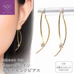 K18 地金ウェーブラインDIAピアス