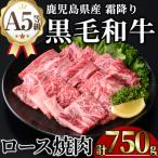A5等級 黒毛和牛 霜降り ロース 焼肉 計750g