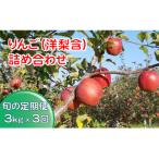 3回定期便 旬の完熟 りんご 洋梨含む 約3kg×3回お届け