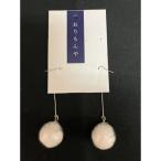 伯州綿ピアス×シルバー×白 伯州綿色