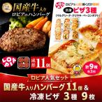 ロピア ハンバーグ11個&amp;冷凍ピザ3種9枚