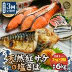 の塩さばフィレ&amp;紅鮭切身セット計2kg全3回