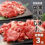 黒毛和牛 贅沢切落し1kg 500g×2P×3回
