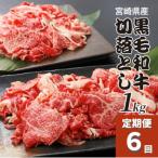 黒毛和牛 贅沢切落し1kg 500g×2P×6回