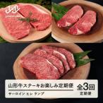 ふるさと納税 山辺町 【毎月定期便】山形牛ステーキお楽しみ定期便(サーロイン・ヒレ・ランプ) tc-tkygt3全3回