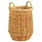 かご ベース とりよせ品 Lacak Basket 丸深耳付 皮つきラタン 籐 バスケット かご 花かご 手作り 一点物 インテリア 花資材 花器 ベース アレンジ 安い