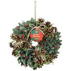 クリスマス リース ドライフラワー アレンジ とりよせ品 ドライ木の実のクリスマスリース 25cm グリーンフォレスト クリスマスリース ドライフラワー 雪
