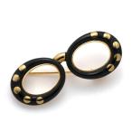 K18オニキスダイヤモンドブローチ