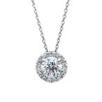 プラチナダイヤモンドヘイローネックレス 0.30ct-DカラーSI1-3EX-GIA鑑定