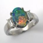 プラチナブラックオパールリングリン...