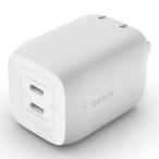 BELKIN　BOOST↑CHARGE PRO デュアル USB-C GaN充電器 PPS 65W ホワイト ［USB Power Delivery対応 ／GaN（窒化ガリウム） 採用］　WCH013DQWH