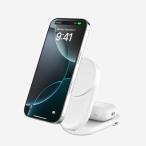 BELKIN　UltraCharge Qi2 25W 2-in-1 折りたたみ式マグネット充電器 ラウンド型 ホワイト　WIZ039dqWH