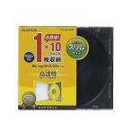 エレコム ＣＤ／ＤＶＤ／Ｂｌｕ−ｒａｙ対応収納スリムケース（１枚収納×１０セット） ＣＣＤ‐ＪＳＣＳ１０ＣＢＫ　（クリアブラック）