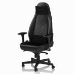 NOBLECHAIRS　ゲーミングチェア(ヘッドレスト ランバーサポート付) ICON ブラック 　NBL-ICN-PU-BLA-SGL