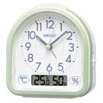 ショッピング目覚まし時計 セイコー　目覚まし時計 「温度・湿度表示つき」薄緑パール 　KR512M