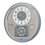 ショッピング掛け時計 セイコー　からくり時計 (ウェーブシンフォニー) 銀色メタリック　AM401S