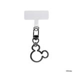 ショッピングストラップホルダー HAMEE　ディズニーキャラクター ストラップホルダー ミッキーアイコン/ピアノブラック　DISSTHLDRMKPBK