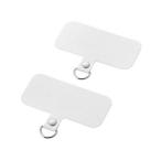 エレコム　ELECOM　スマホ ストラップホルダー シート ケーブル穴用 1口タイプ 2枚入り ストラップシート タグパッチ ホワイト　P-STHD1WHN