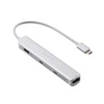 エレコム　ELECOM　USB Type C ドッキングステーション 6-in-1 PD 85W出力 急速充電 USB-C×2 USB-A×2 HDMI×1 RJ45×1 シルバー　DST-C30SV