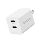  Elecom ELECOM USB Type-C розетка зарядное устройство PD 20W внезапный скорость зарядка USB-C ×2 складной штекер маленький размер легкий PSE засвидетельствование товар белый MPA-ACCP35XWH