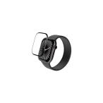 エレコム　ELECOM　アップルウォッチ ガラス フィルム (42mm) 全面保護 表面硬度10H 高透明 指紋防止 飛散防止 気泡防止 ブラック　AW-24BFLGGR