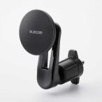 エレコム　ELECOM　車載スマホホルダー MagSafe対応 マグネット固定 エアコン取付 N52磁石 360度回転 簡単着脱 メタルステッカー付属 ブラック　P-CARS18BK