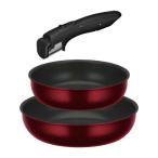 ショッピングフライパン サーモス　取っ手のとれるフライパン3点セットDA ディープレッド　KSD-3A-DR