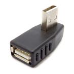 SSAサービス　USB変換ホストコネクタ L型下向き [USB A(オス)/USB A(メス)] ブラック　SUAFUAMDL
