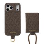 マイケルコース　MICHAEL KORS - Wrap Case Magsafe Card Wallet with Strap for iPhone 17 Pro MAX ［ Brown ］　MKWSCWBRNPWIP2569