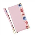 近通　AQUOS sense3 Plus対応 手帳型ケース エレガンテ フラワー ピンク　BLAQSE3P02PK