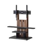 朝日木材 32〜77インチ対応 テレビスタンド Swing (自立式) ダークブラウン木目&黒木目 WS-C690-DB