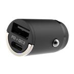 カシムラ　超コンパクトUSBソケット USB-A+Type-C 2ポート PD+QC3 ブラック [2ポート]　DC-037