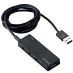 エレコム　ELECOM　USB2.0ハブ ACアダプター付 4ポート・セルフ&amp;バスパワー・Mac Win ブラック　U2H-AN4S