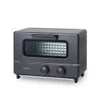 ショッピングオーブントースター 　トースター 2枚焼き オーブントースター コンパクト 無段階温度調節 1000W タイマー15分 一人暮らし向け 鉄製フレーム扉 パンくずトレイ付 ブラック　TSB51A-K