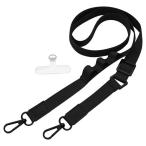 ショッピングストラップホルダー ラスタバナナ　平紐ショルダーストラップ ストラップホルダーシートセット ブラック　RSST06BK