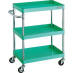 ショッピングTRUSCO トラスコ中山　フェニックスワゴン 600×400 3段 φ75ゴム車輪 YG色　PEW963G75YG