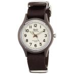 シチズンQ&Q 腕時計 キューアンドキュー アナログ ソーラー 10気圧防水 ナイロンベルト E05A-005VK レディース ブラウン