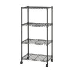 ドウシシャ ルミナス メタルラック 4段 幅61cm ノワールシリーズ ブラック 幅610×奥行410×高さ1255mm NO6012-4 1台 （直送品）